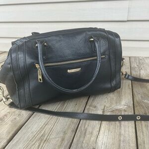 Rebecca Minkoff Darcy x Purse Forum 100% Leather Satchel Black Gold Hardware
